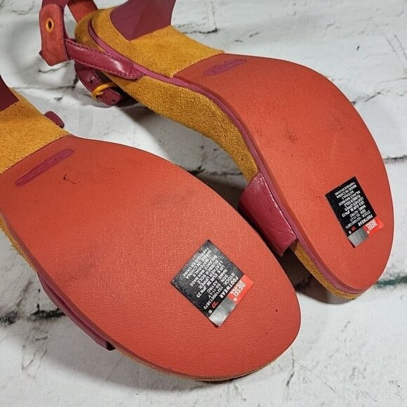 Y2K Diesel Astro Leather Pumps Ankle Strap Heels Sz 6 Orange Pink RARE NEW NOS - Picture 12 of 12